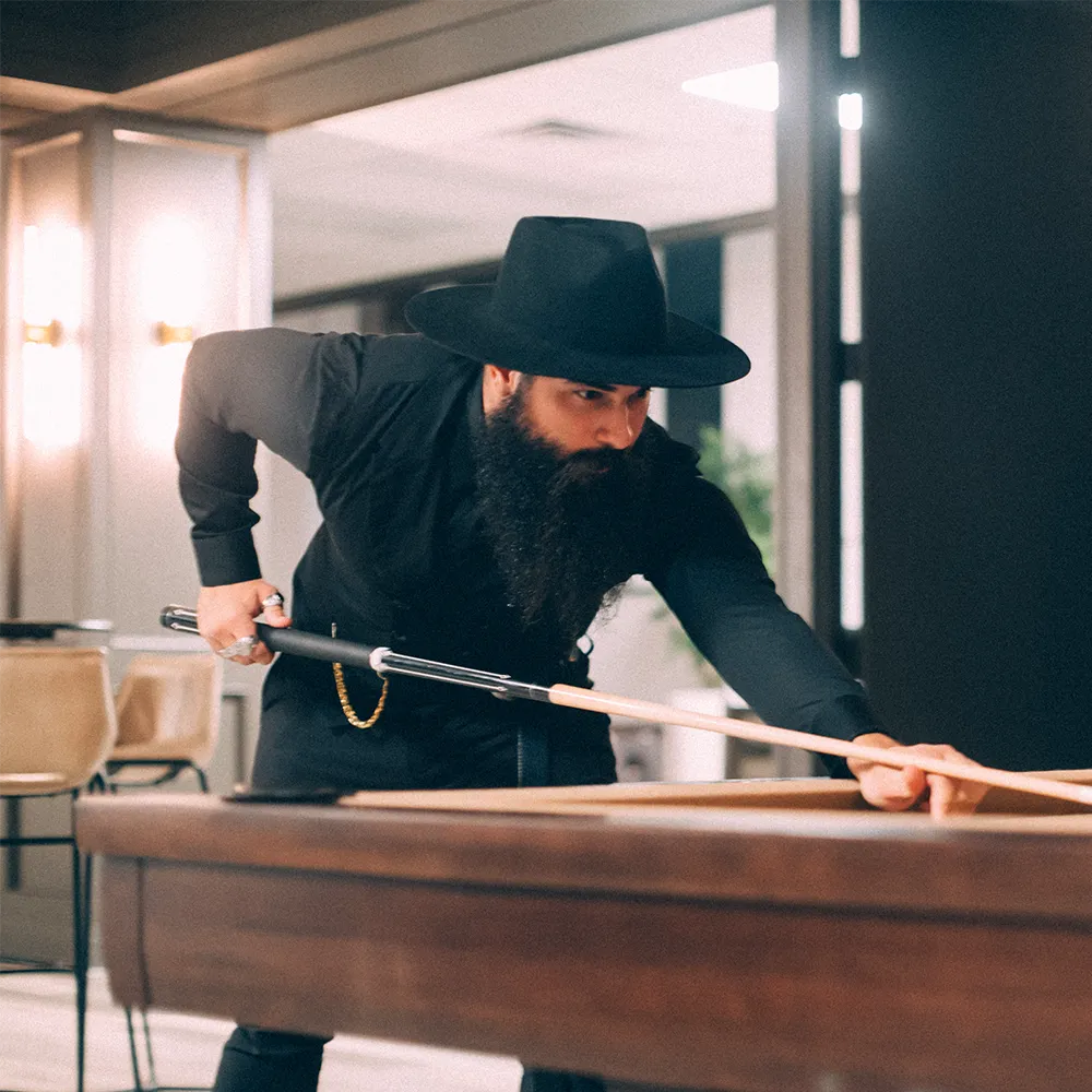 Rancher | Mens Black Wide Brim Felt Fedora Hat