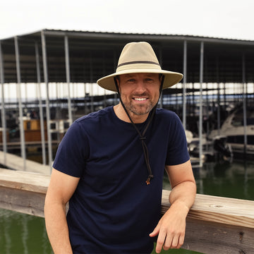 Smokey | Mens Khaki Nylon Outback Sun Hat with Mesh Sides