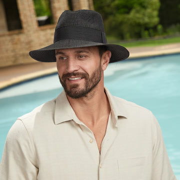 Afternoon | Mens Black Fedora Straw Hat