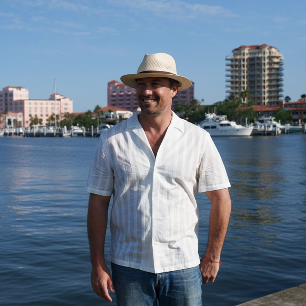 Tulum | Mens Natural Genuine Panama Straw Fedora Hat