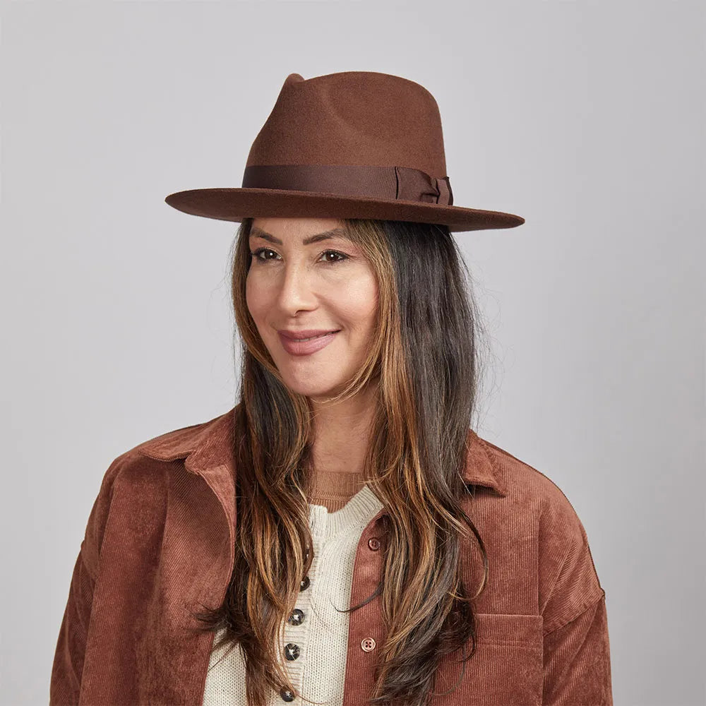 Adventure | Womens Brown Felt Fedora Hat