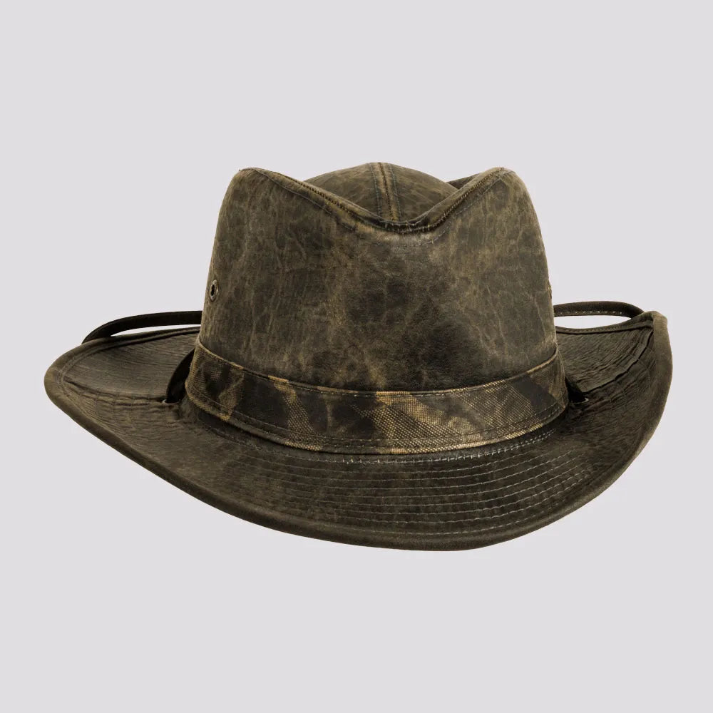 Arden | Mens Black Weathered Cotton Outback Hat