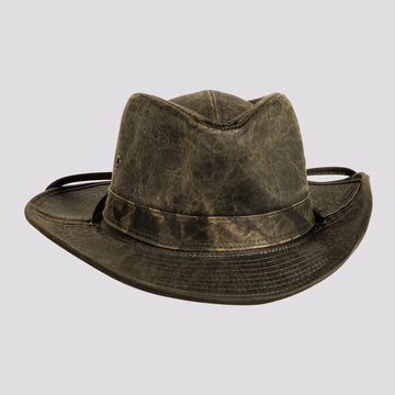 Arden | Mens Black Weathered Cotton Outback Hat