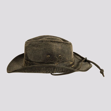 Arden | Mens Black Weathered Cotton Outback Hat