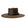 A brown wide-brim fedora hat with a black band decorated with silver-toned conchos, shown against a plain white background.