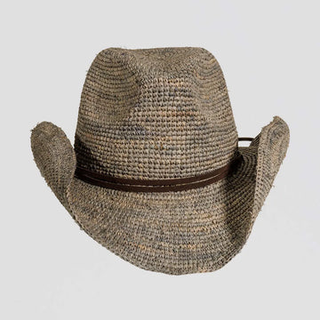 Avalon | Womens Seal Raffia Braid Crocheted Western Straw Cowgirl Hat