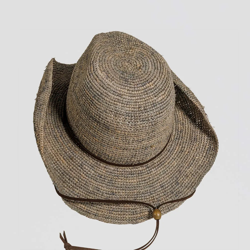 Avalon | Womens Seal Raffia Braid Crocheted Western Straw Cowgirl Hat
