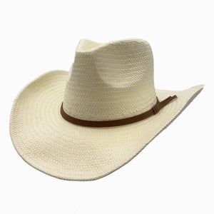 Avery | Womens Cream Pinch Front Western Curled Straw Cowgirl Hat