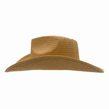 Avery | Womens Tea Pinch Front Western Curled Straw Cowgirl Hat