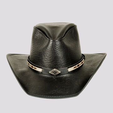 Badlands | Mens Black Buffalo Leather Cowboy Hat
