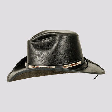 Badlands | Mens Black Buffalo Leather Cowboy Hat