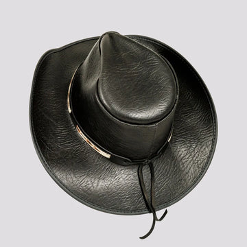 Badlands | Mens Black Buffalo Leather Cowboy Hat