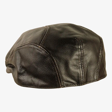 Bookie | Womens Brown Leather Flat Cap