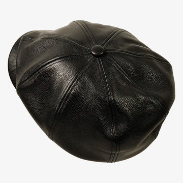Bourbon St | Mens Black Leather Cap