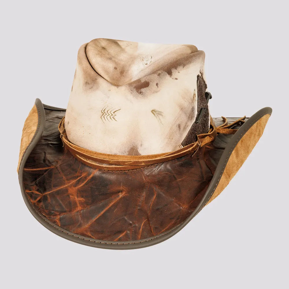 Calamity | Mens Driftwood Distressed Genuine Leather Cowboy Hat