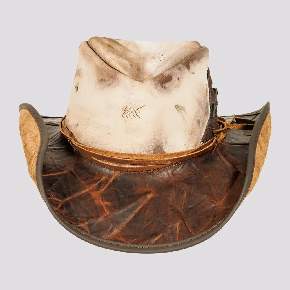 Calamity | Mens Driftwood Distressed Genuine Leather Cowboy Hat