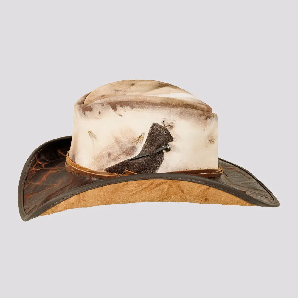 Calamity | Mens Driftwood Distressed Genuine Leather Cowboy Hat
