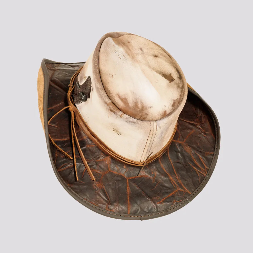 Calamity | Mens Driftwood Distressed Genuine Leather Cowboy Hat