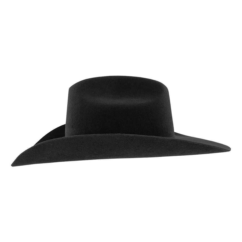Black cowboy hat on a white background