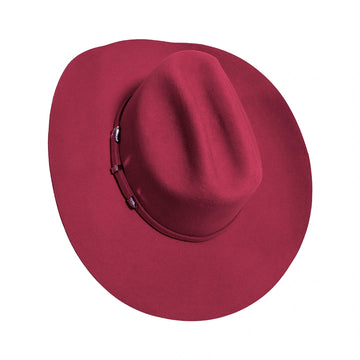 Maroon cowboy hat on a white background