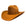 Brown cowboy hat with a decorative band on a white background