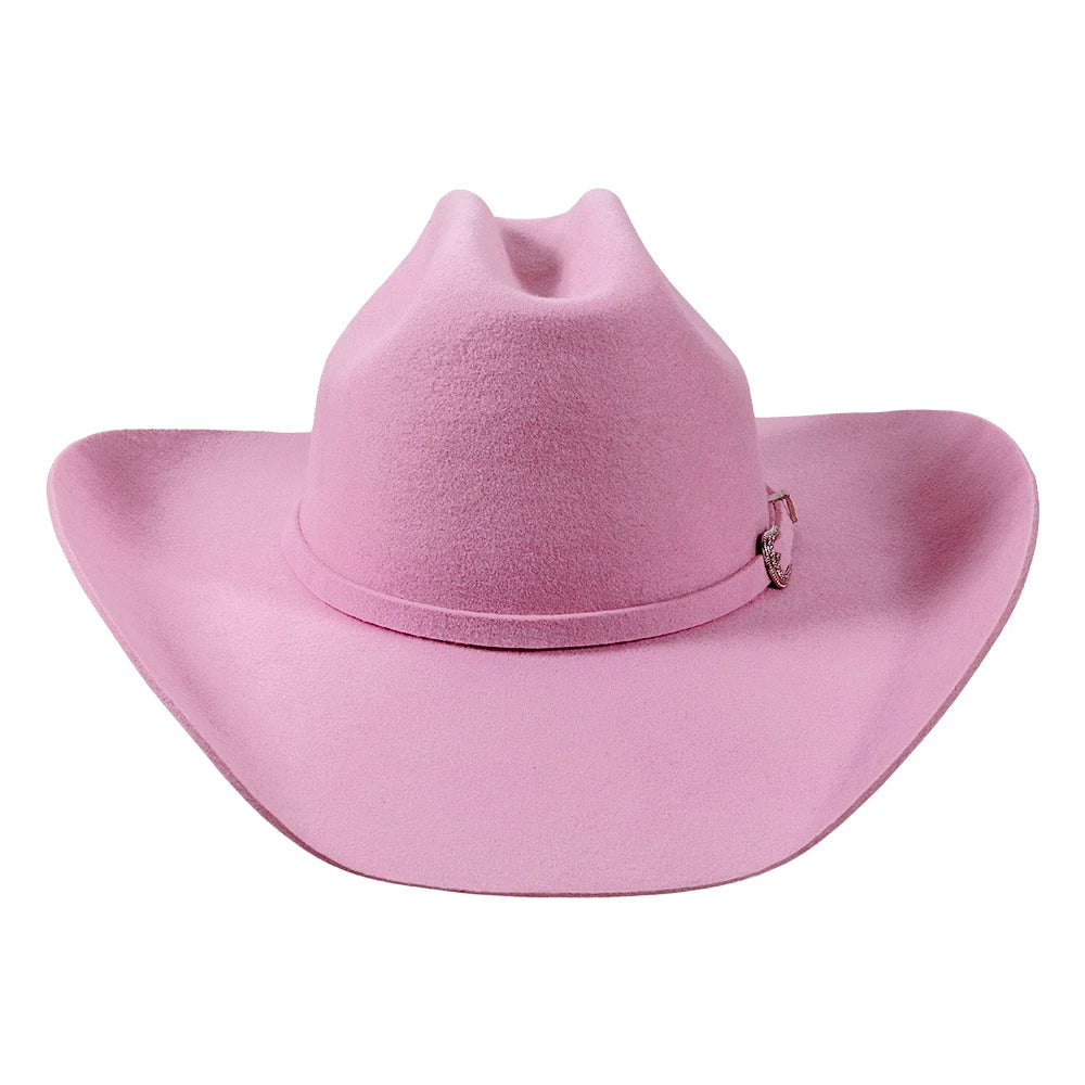 Pink cowboy hat on a white background