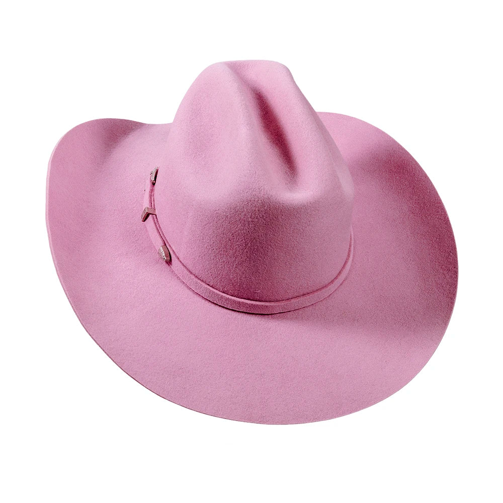 Pink cowboy hat on a white background