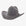 Gray cowboy hat with a band on a white background
