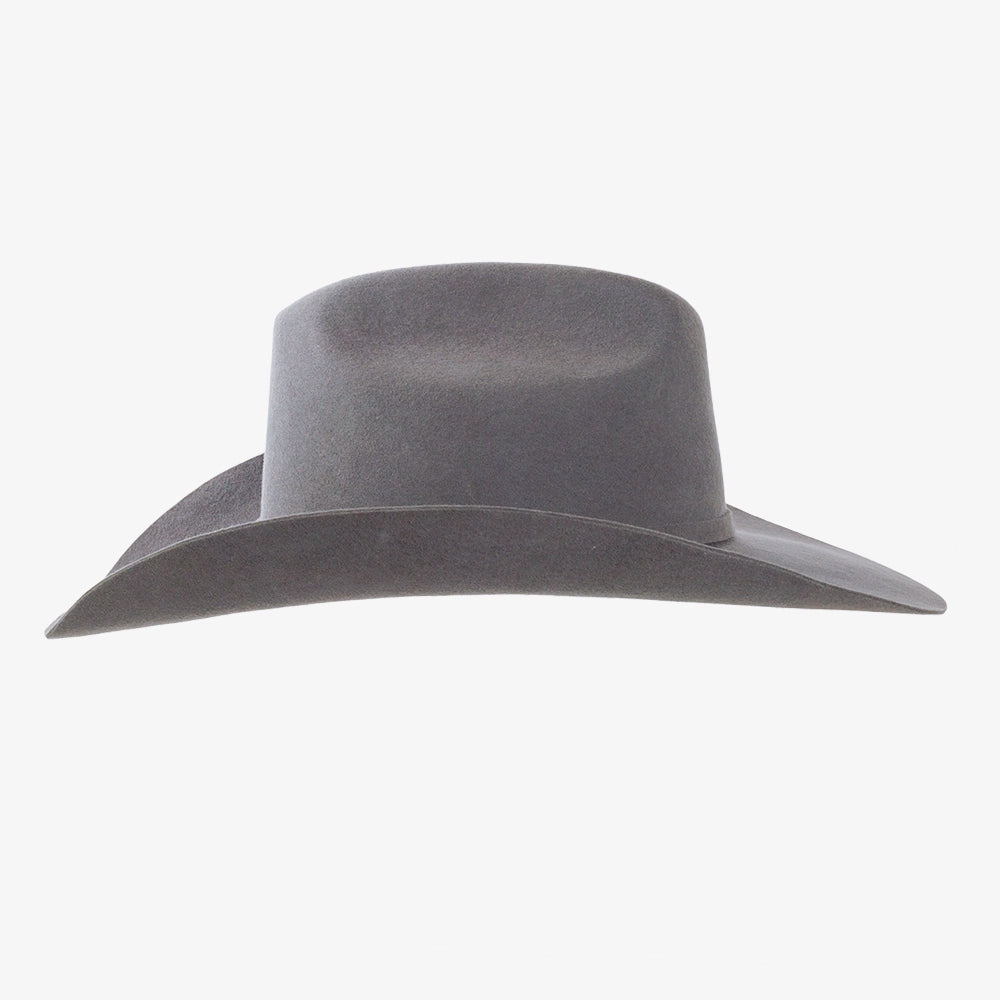 Gray cowboy hat on a white background
