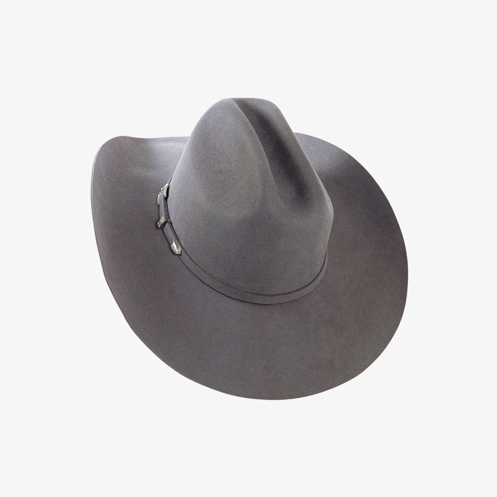 Gray cowboy hat on a white background