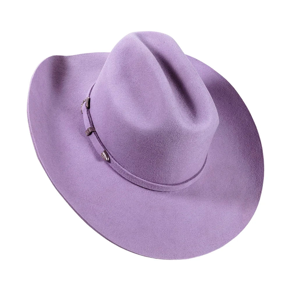 Purple cowboy hat on a white background