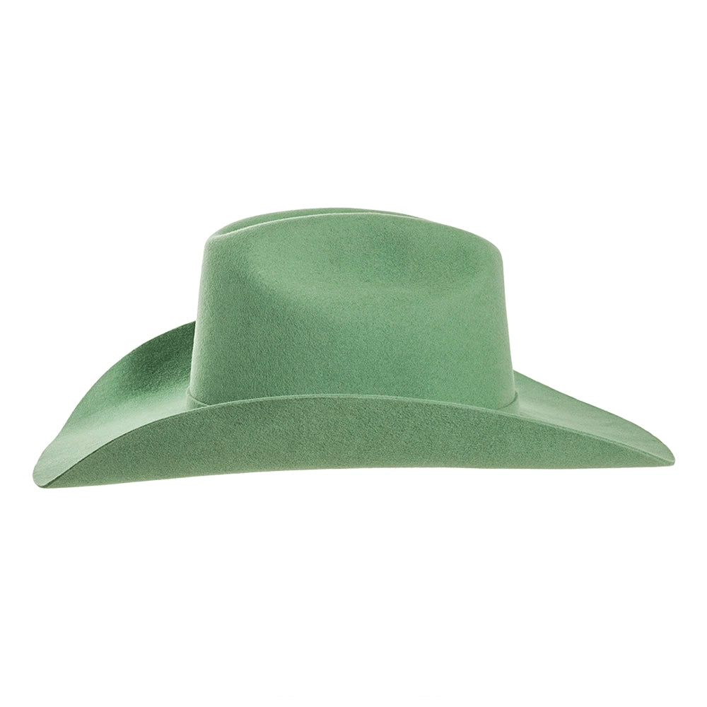 Green cowboy hat on a white background