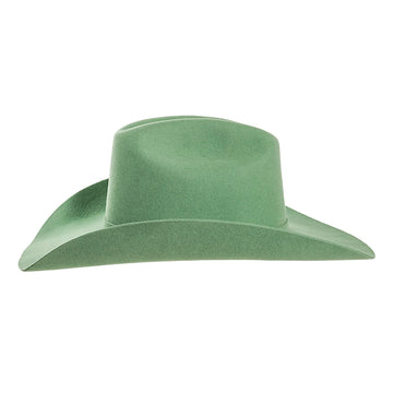 Green cowboy hat on a white background