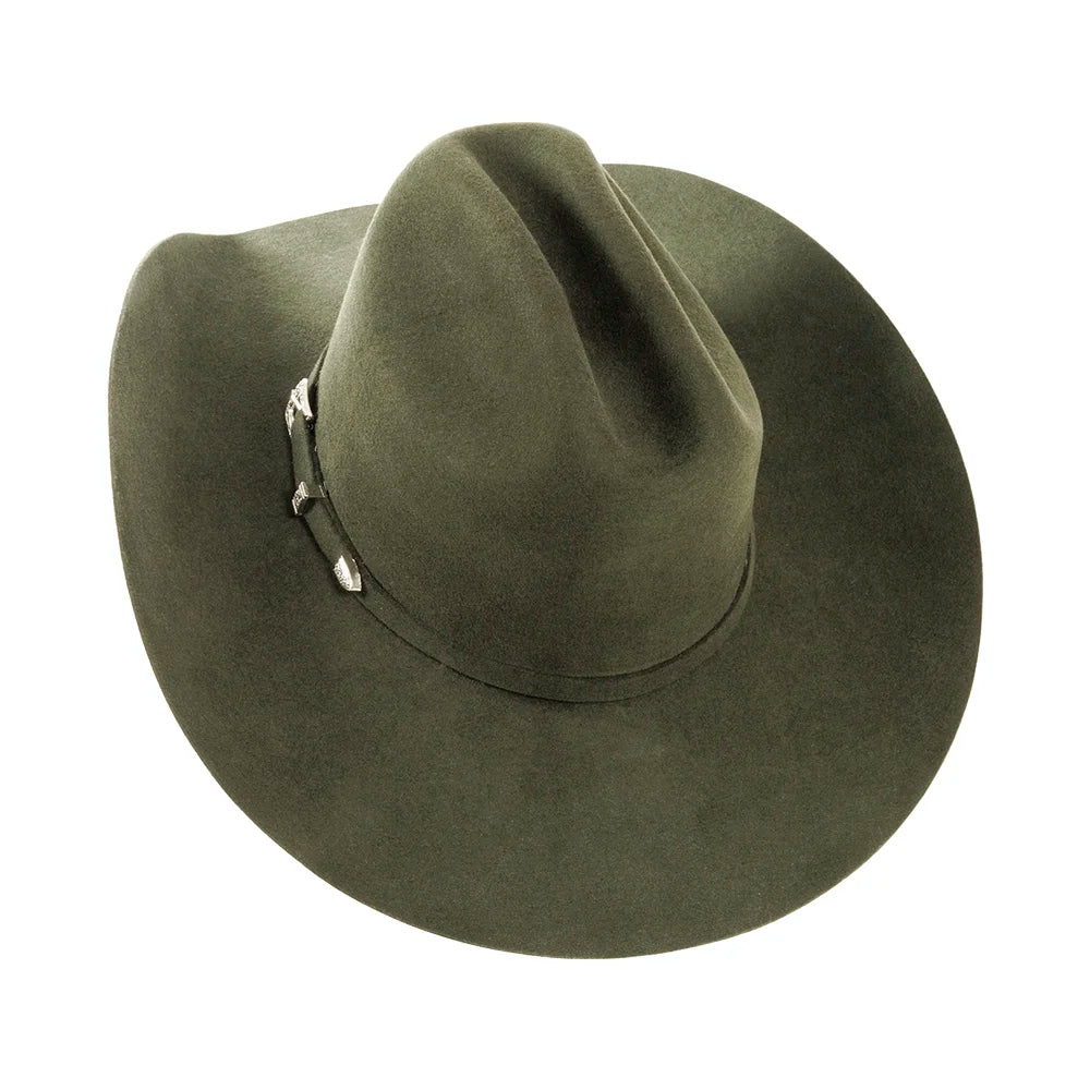 Green cowboy hat on a white background