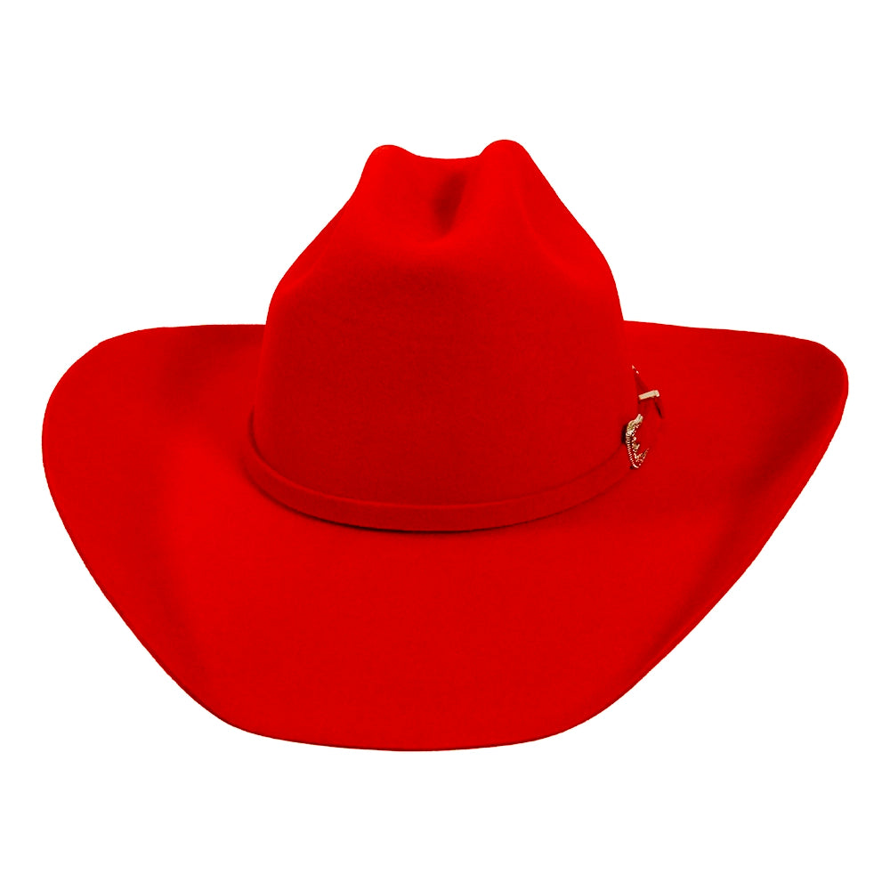 Red cowboy hat on a white background
