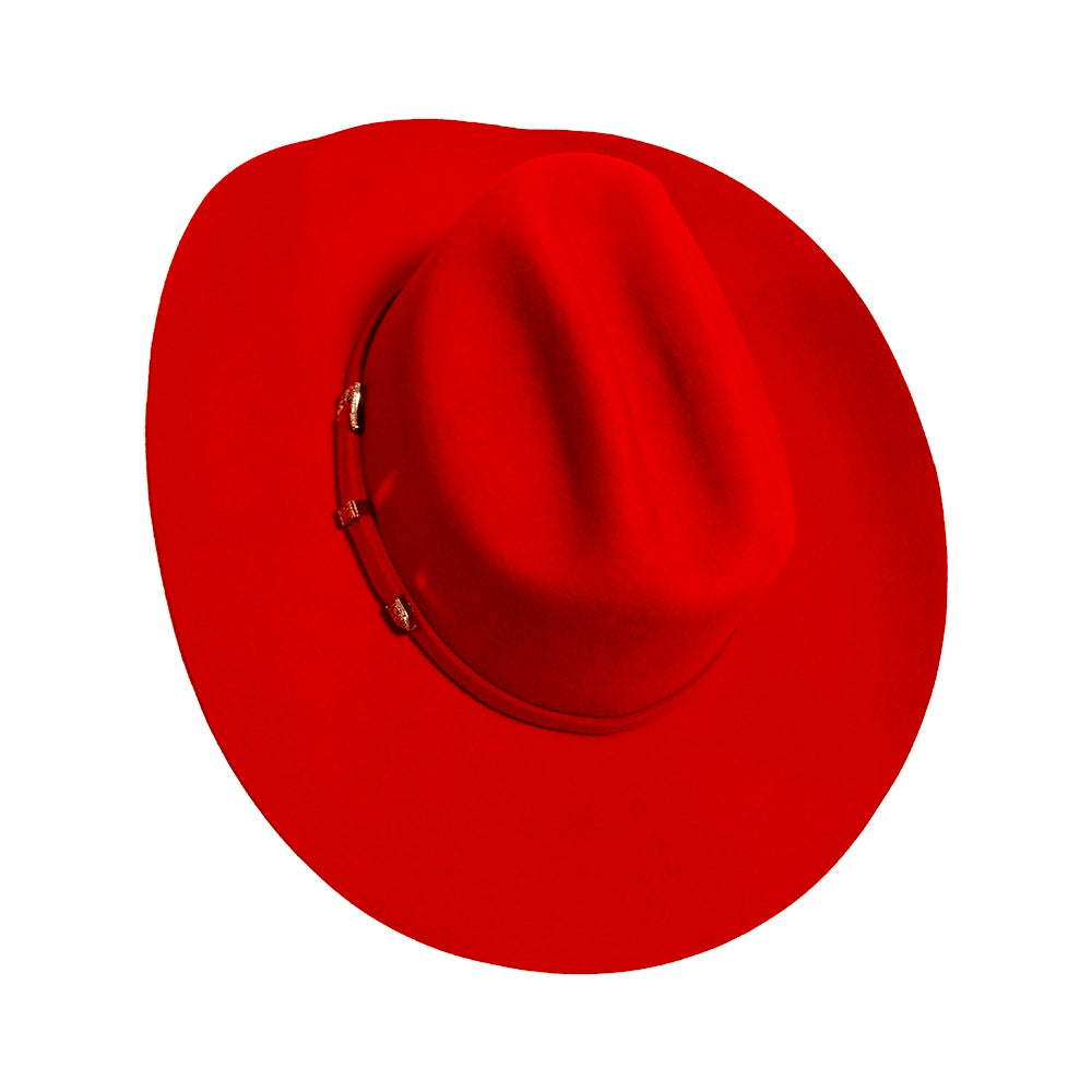 Red cowboy hat on a white background