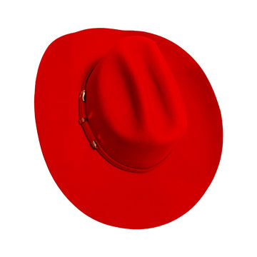 Red cowboy hat on a white background