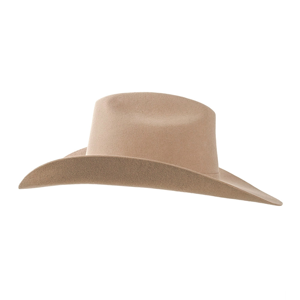 Beige cowboy hat on a white background