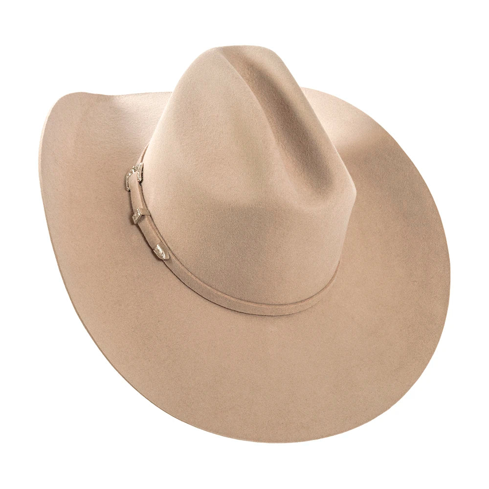 Beige cowboy hat on a white background