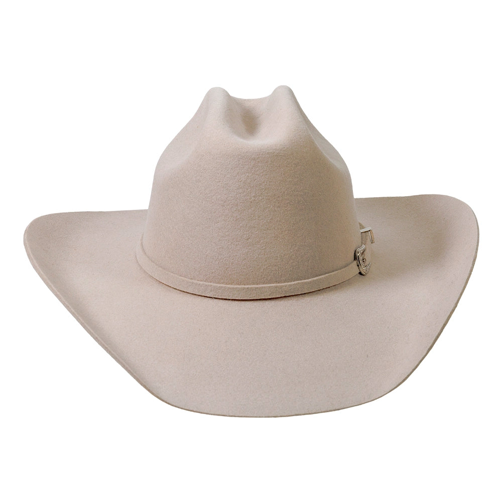Beige cowboy hat on a white background