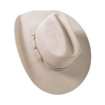 Beige cowboy hat on a white background