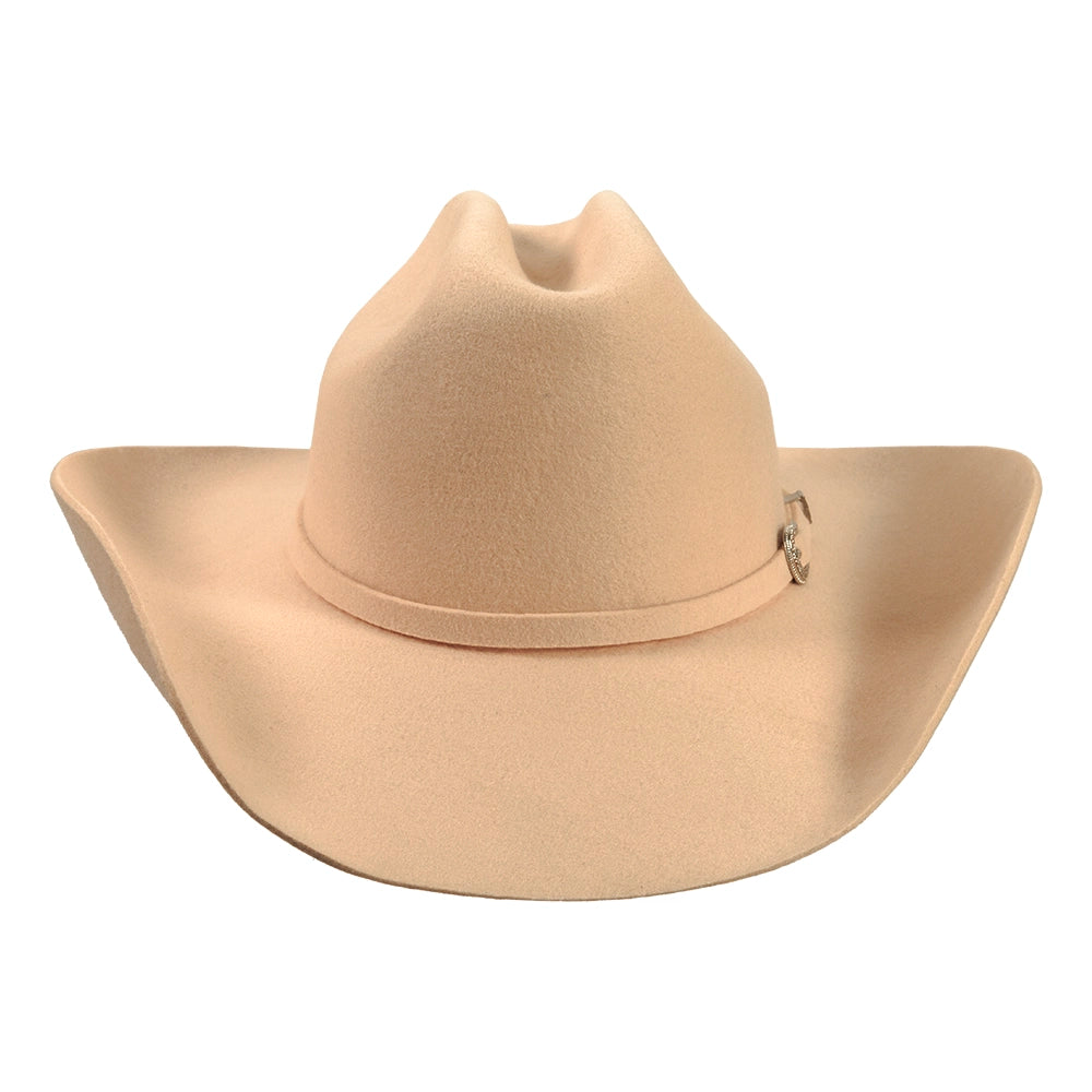Beige cowboy hat on a white background