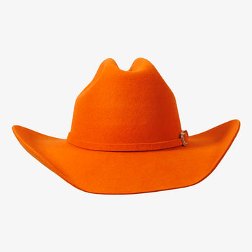 Orange cowboy hat on a white background