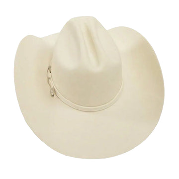 Beige cowboy hat on a white background