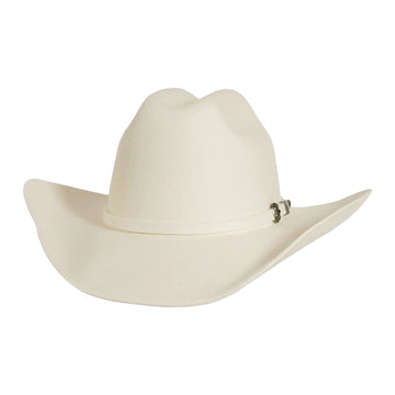 Beige cowboy hat on a white background