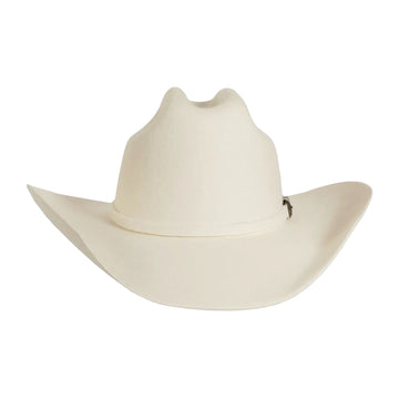 Beige cowboy hat on a white background