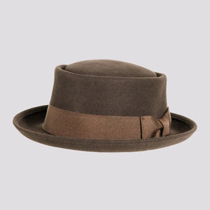 Chi-Town | Mens Brown Crushable Wool Felt Pork Pie Hat