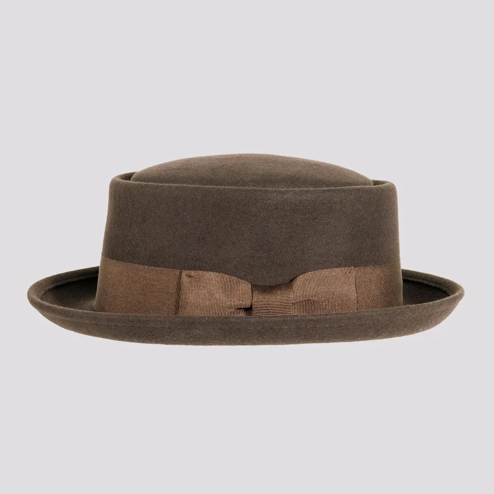 Chi-Town | Mens Brown Crushable Wool Felt Pork Pie Hat