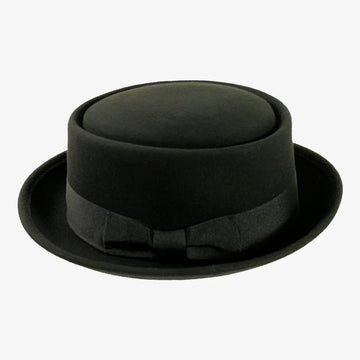 Chi-Town | Mens Black Crushable Wool Felt Pork Pie Hat