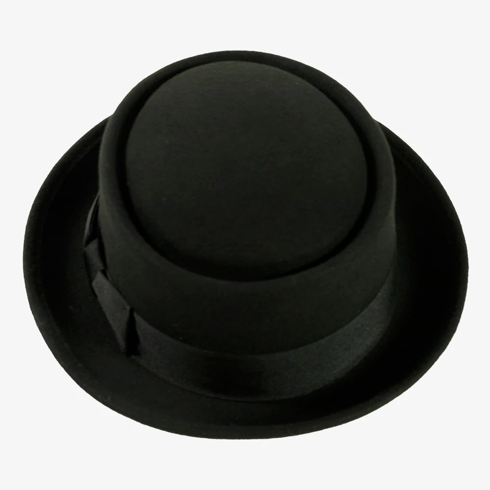 Chi-Town | Mens Black Crushable Wool Felt Pork Pie Hat